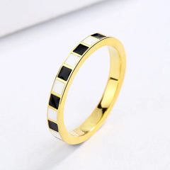 Checkerboard Minimalist Ring