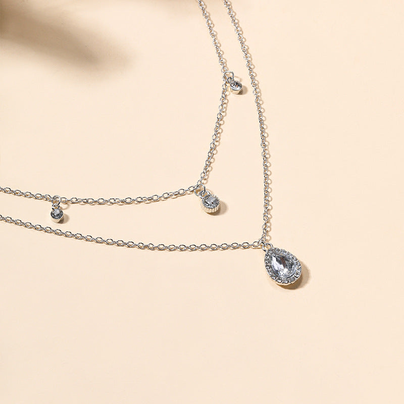 Water Drop Diamond Clavicle Chain Necklace