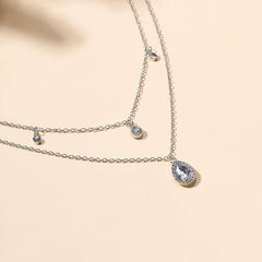 Water Drop Diamond Clavicle Chain Necklace