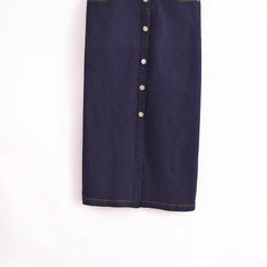 Denim Midi Slim Fit Shirt Dress