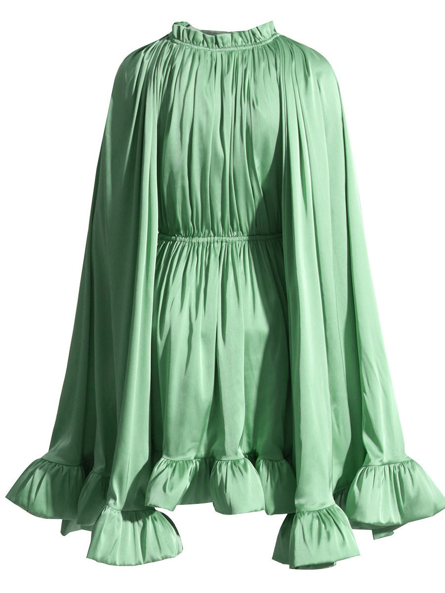 Elegant Cinched Waist Ruffle Dress