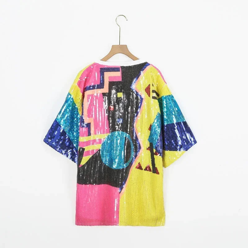 Sequin Multicolor Streetwear T-Shirt