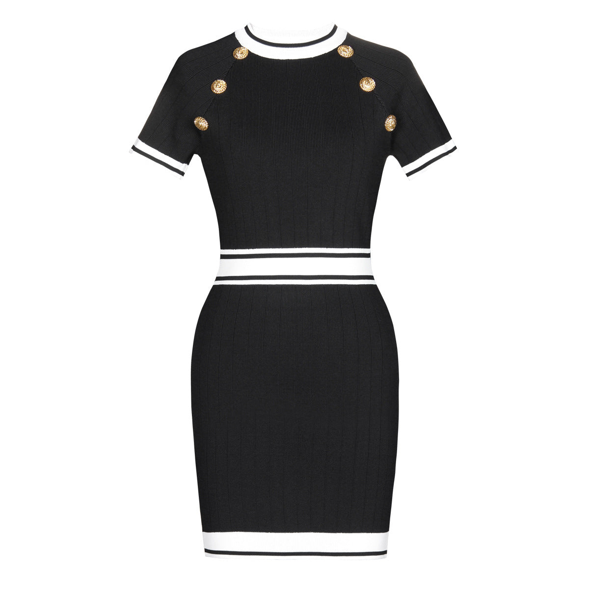 Waist Cinched Hip Hugging Woolen Knitted Dress