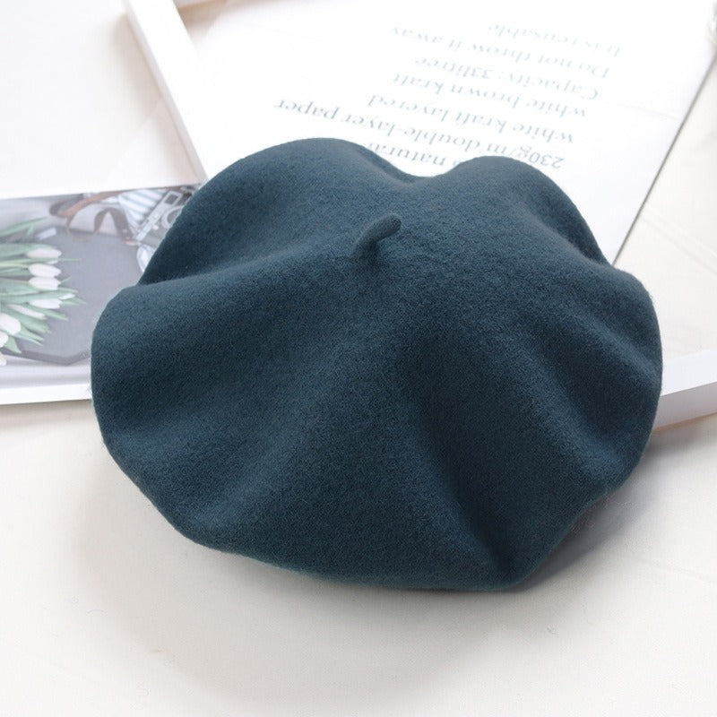 Round Top Knitted Wool Beret