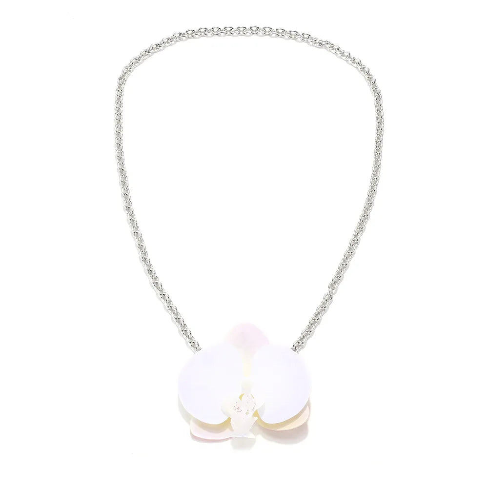 Flower Pendant Necklace + Earrings Set