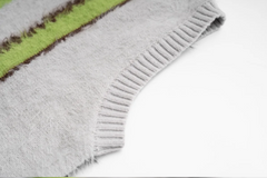 Stripes Faux Fur Waistcoat Vest