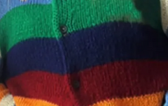 Multicolor Striped Contrast Cardigan