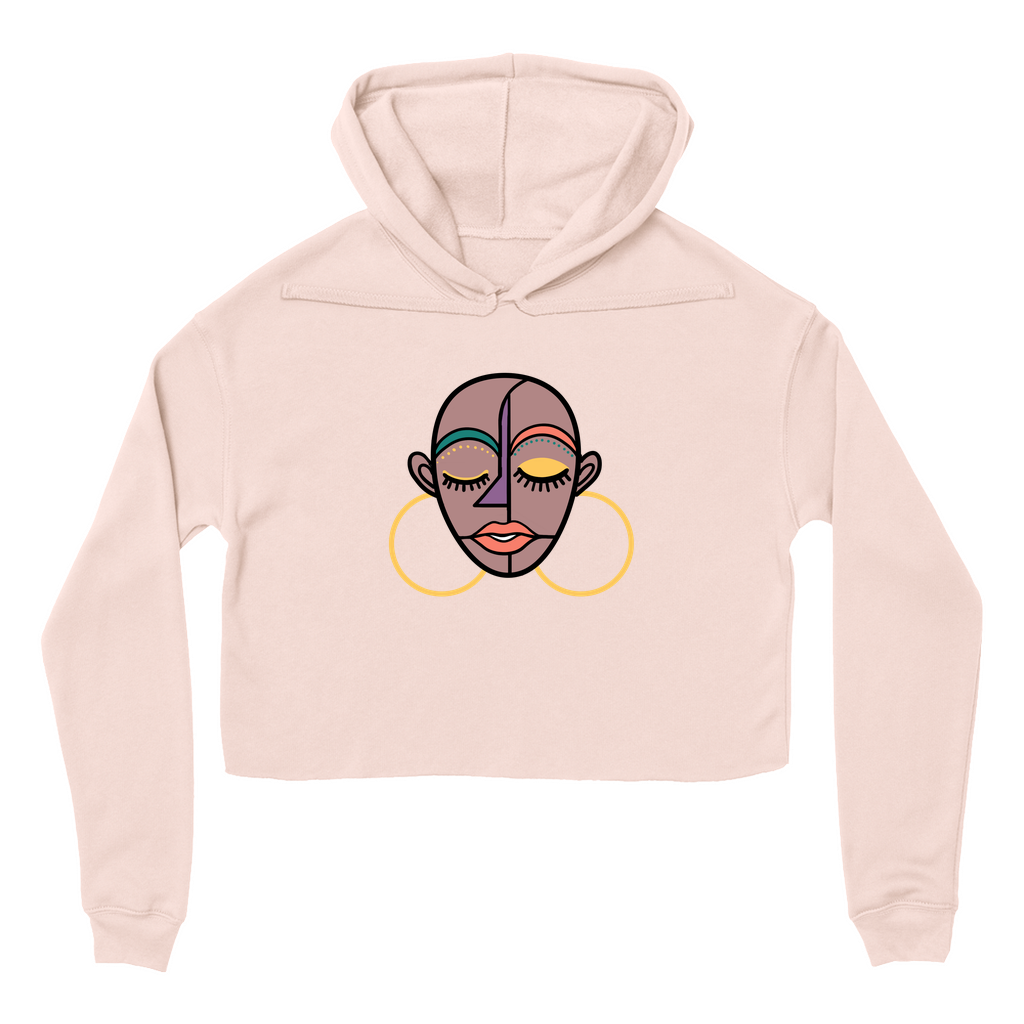 Mocha Cropped Hoodie - Gold