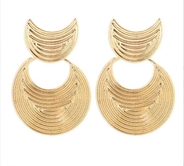 Double Crescent Drop Earrings