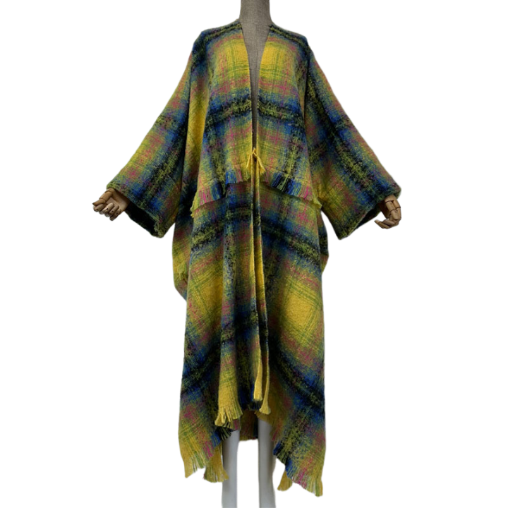 Cozy Plaid Maxi Winter Cardigan - WINI