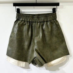 High-Waist Faux Leather Shorts