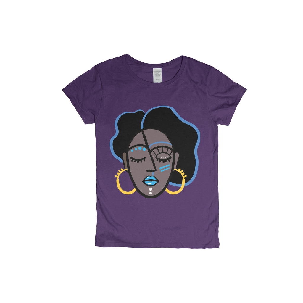 Mocha Afro Blue T-Shirt