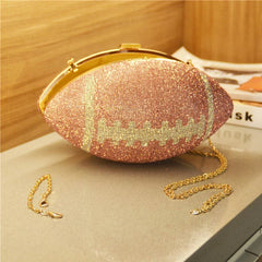 Rugby Ellipse Ball Rhinestone Clutch Bag