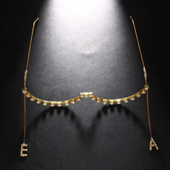 Rhinestones Letter Tassels Eyeglass Frame