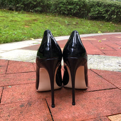 Pre Order:  Black Pointed-Toe Heart Patchwork Shoes