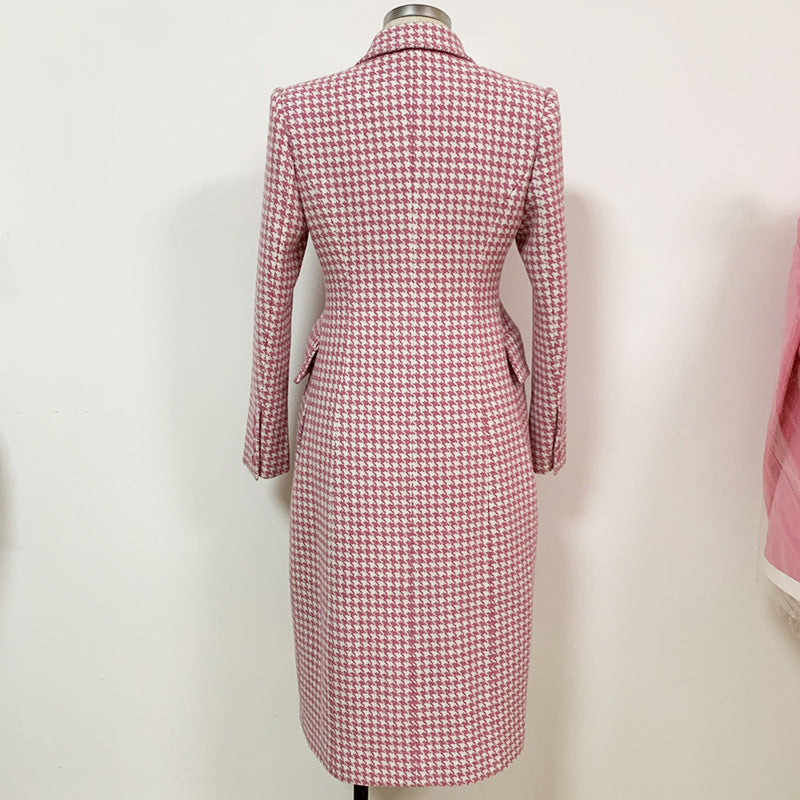 Houndstooth Peak Lapel Coat - @theestylishp