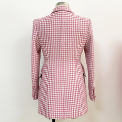 Houndstooth Peak Lapel Coat - @theestylishp
