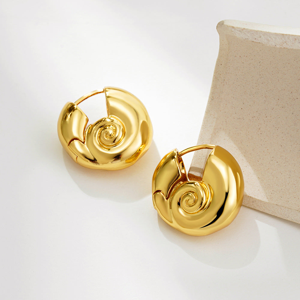 Gold Spiral Earrings