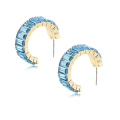 C-Hoop Colored Glass Earrings