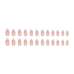 Irregular Pearlescent French Almond Nails