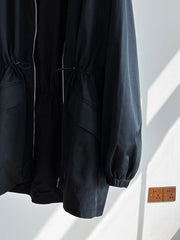 Drawstring Waist Length Cargo Jacket