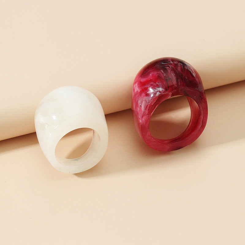 Acrylic Resin Vintage Ring Set