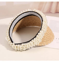 Pearl Headband Straw Hat