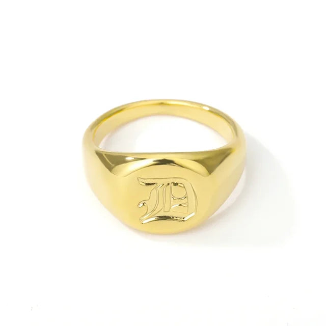 Stainless Steel A-Z Letter Initial Rings