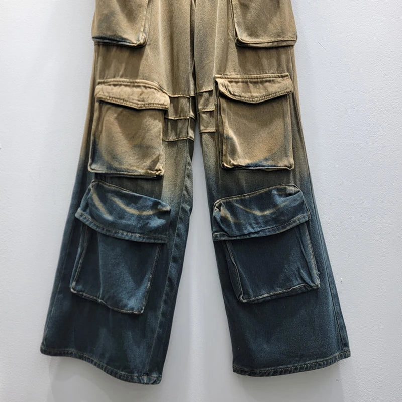 Retro Multi Pocket Loose Pants