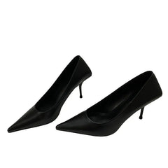 PU Leather Shallow Pointed Toe Stiletto Pumps