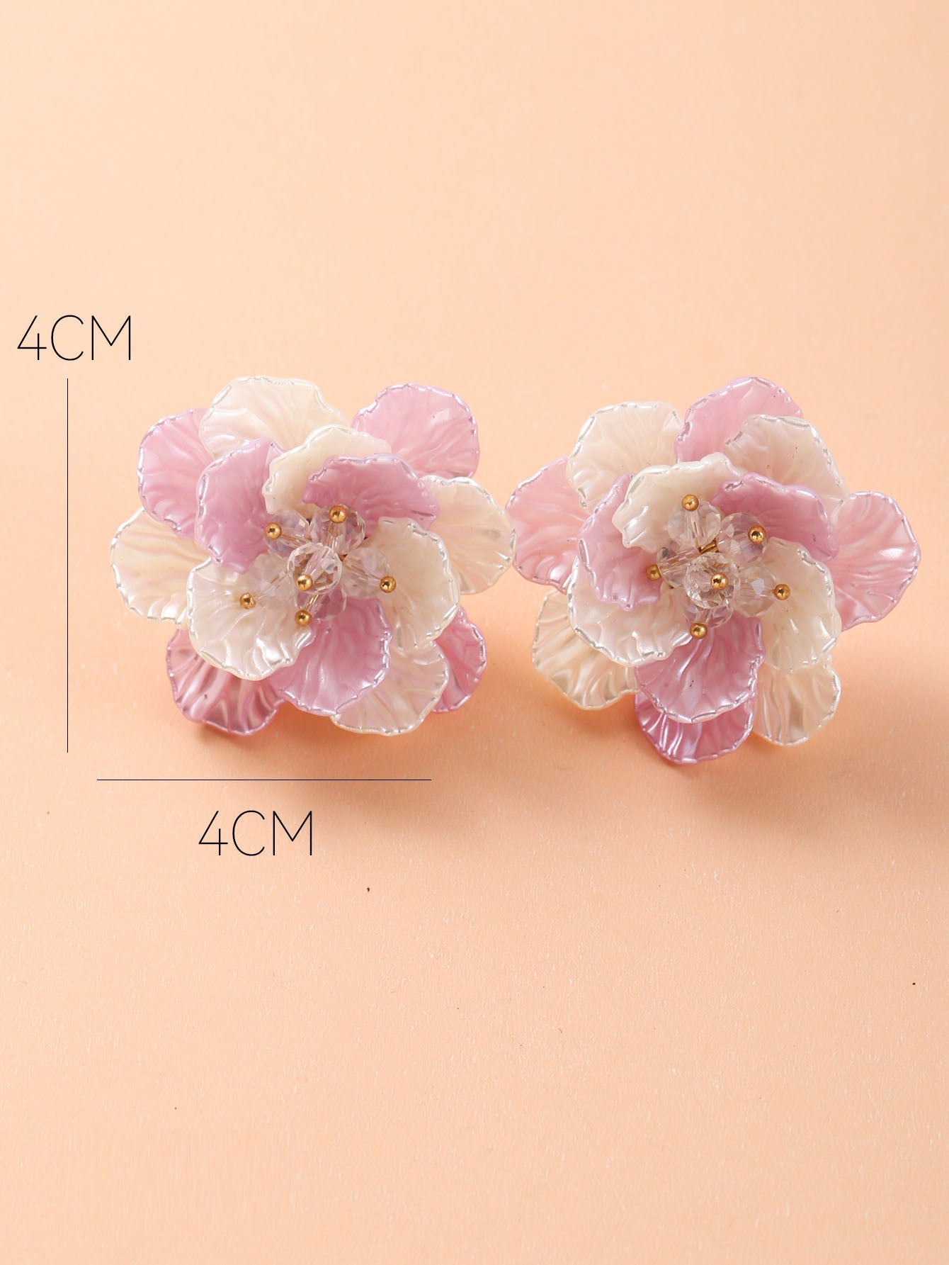 Exaggerated Resin Flower Bohemian Retro Earrings