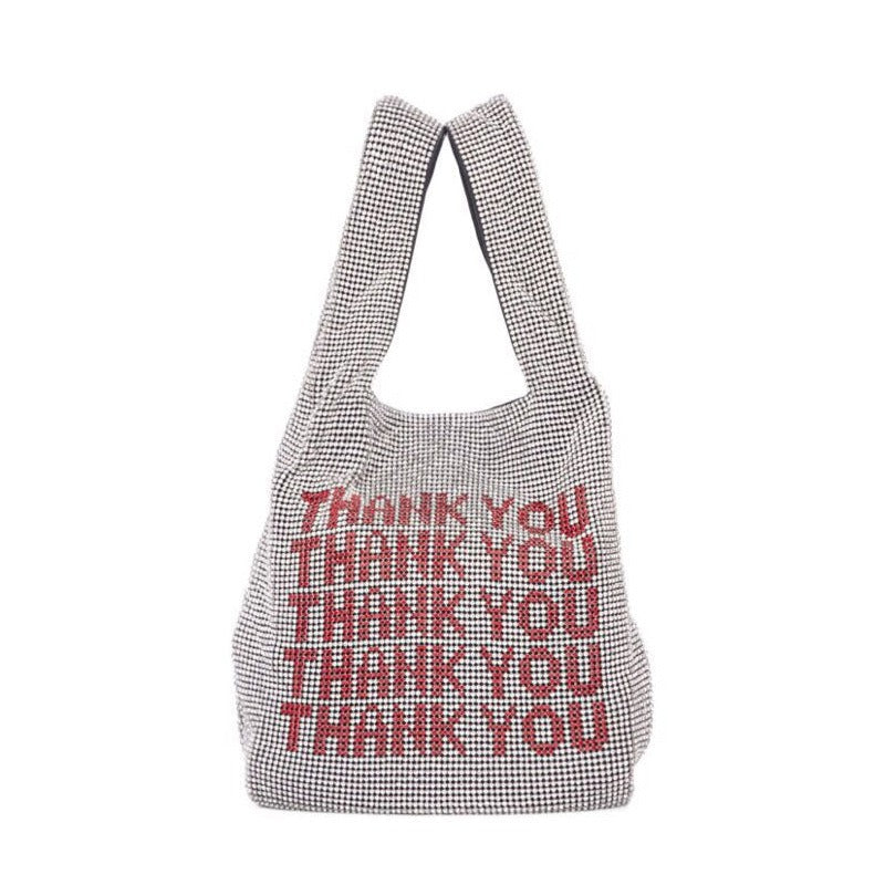 Handheld Thank You Diamond Bling Handbag