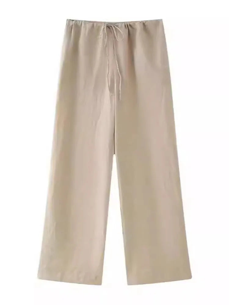 Long Sleeved Single Button Top + Straight Pants Set