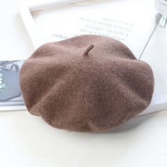 Round Top Knitted Wool Beret