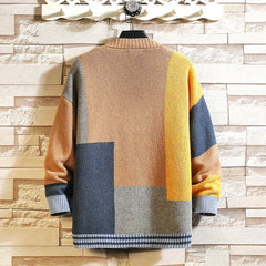 Multicolor Grids Knitted Cardigan