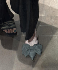 Classy Grey High Heel Sandals Splicing Bow Pointed Toe