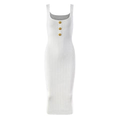 Slim Fit U-Neck Strap Knit Dress