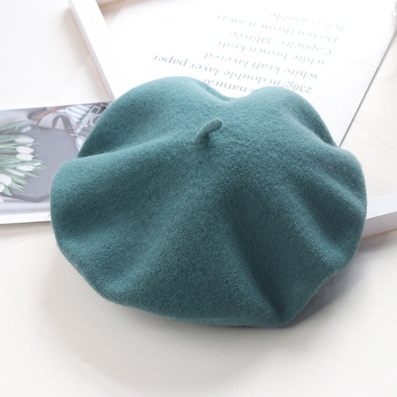 Round Top Knitted Wool Beret