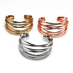 Round Chain Charms Cuff Bracelet