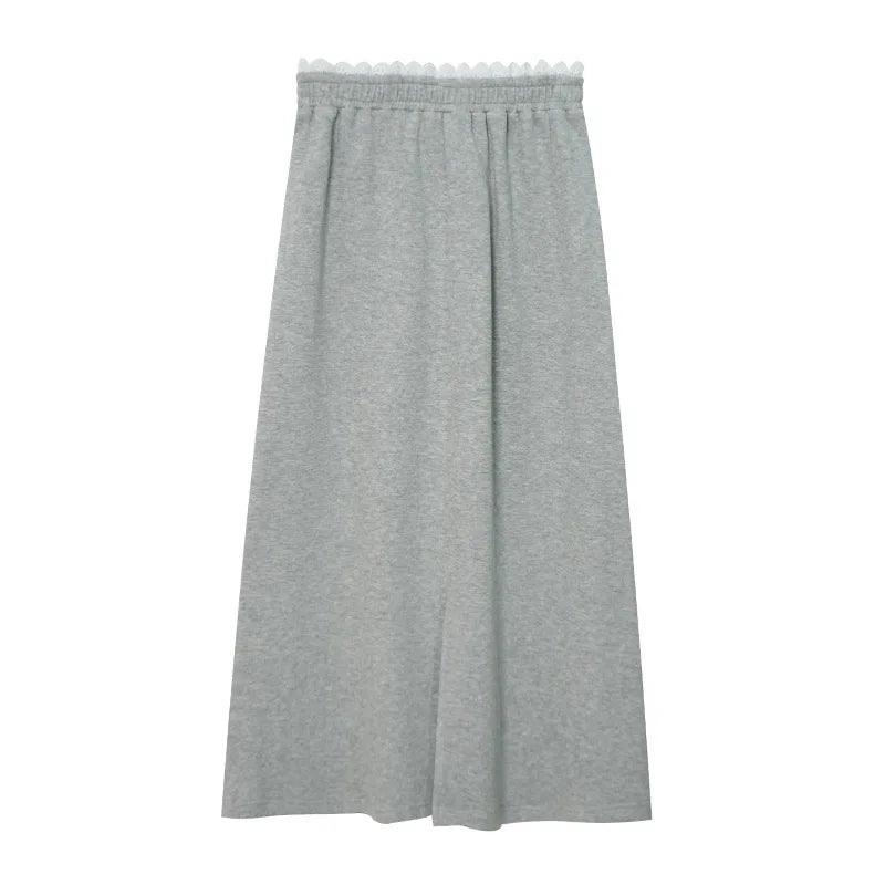 High Elastic Waist A-Line Skirt