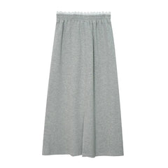 High Elastic Waist A-Line Skirt