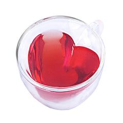 Cute Heart Shaped Double Wall Glass