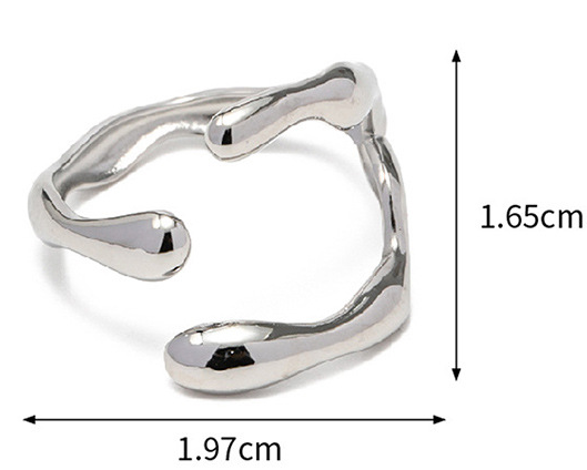 Irregular Stainless Steel Adjustable Ring