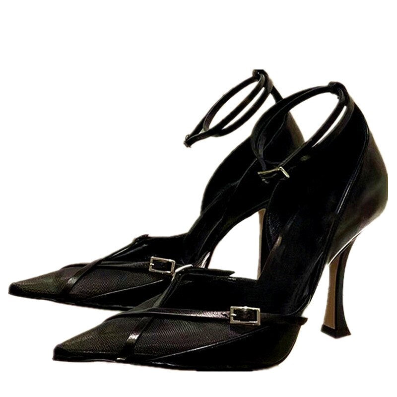 Cross Strap Mesh Party Sandals