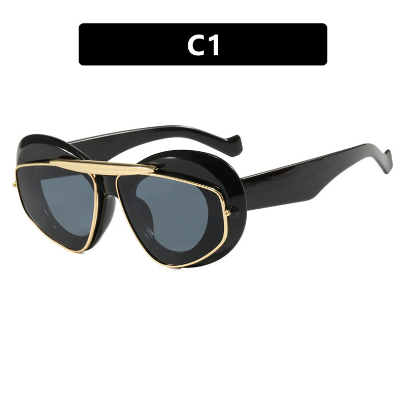 Chunky Wing Aviator Cat Eye Sunglasses