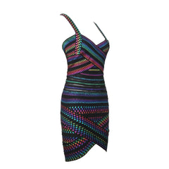 Iridescent Cross-Strap Mini Dress