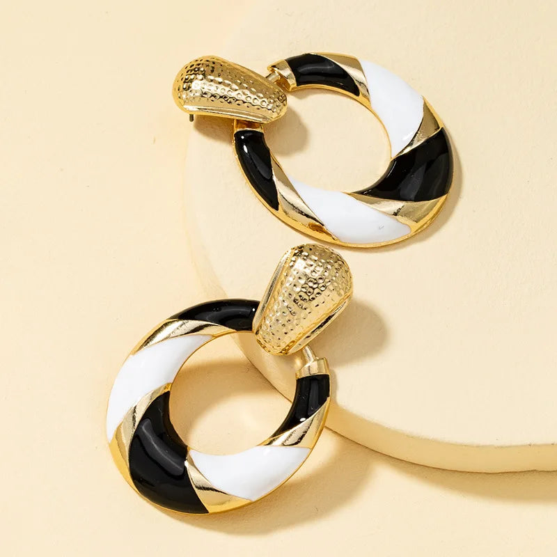 Color Block Geometric Earrings