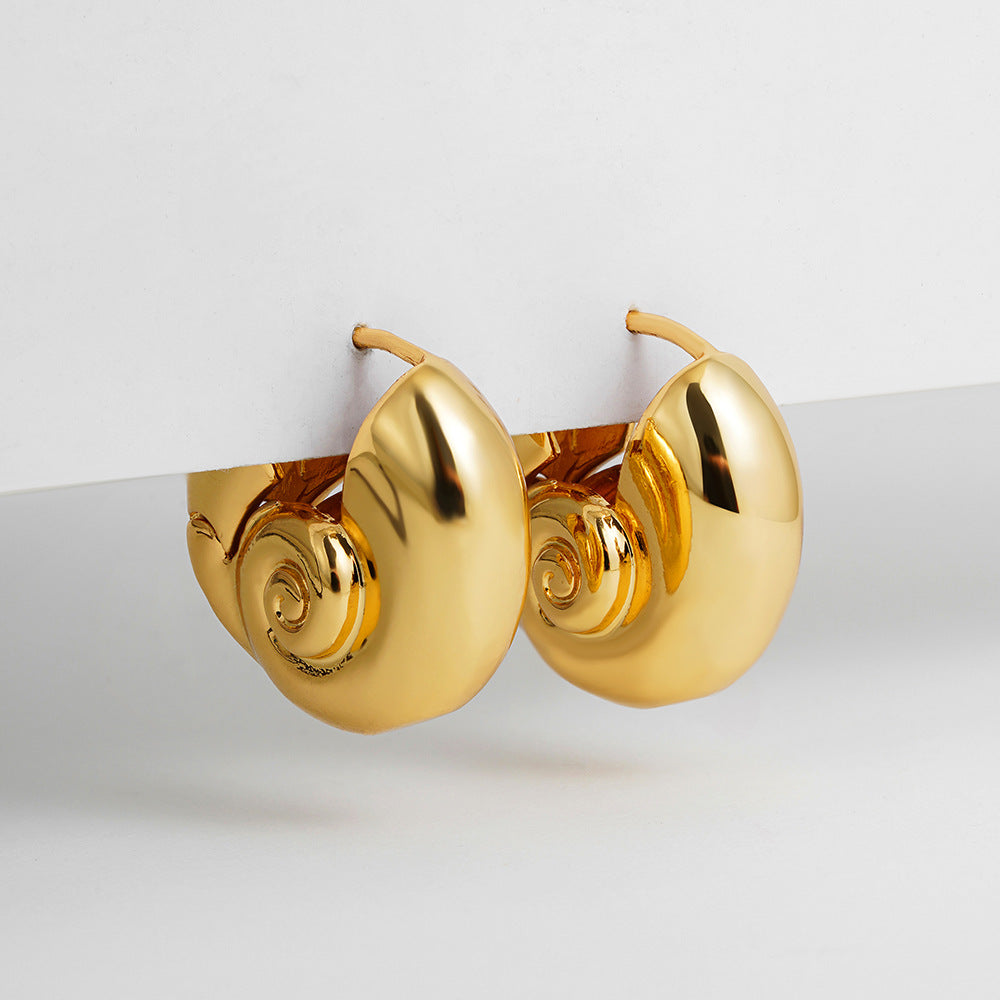 Gold Spiral Earrings