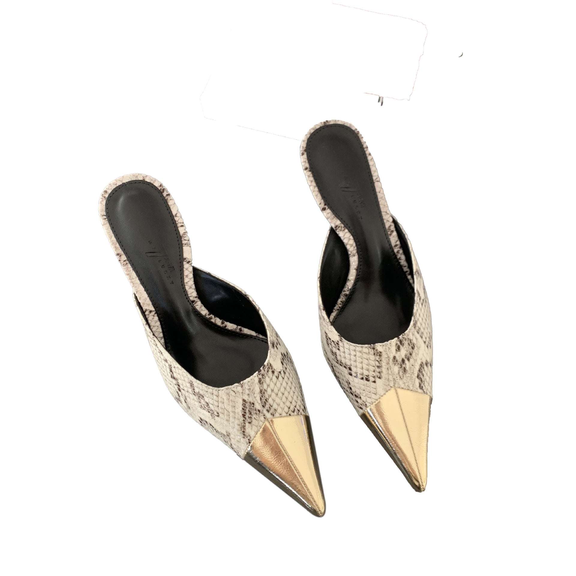 Cap Toe Stiletto Mule Sandals