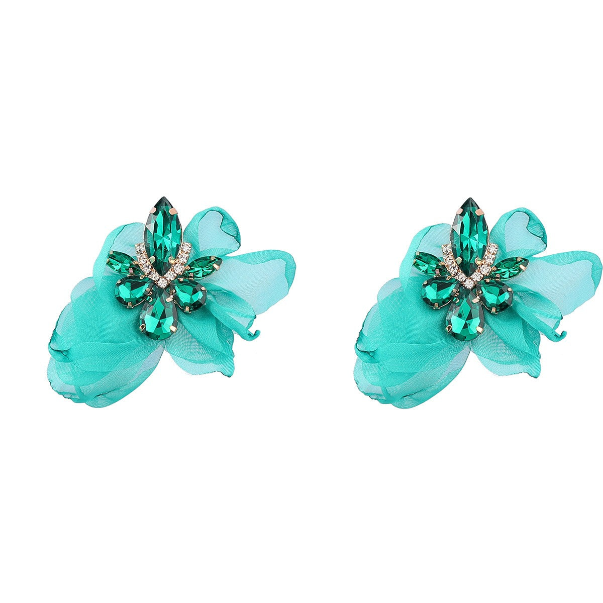 Elegant Vintage Alloy Diamond Flower Earrings